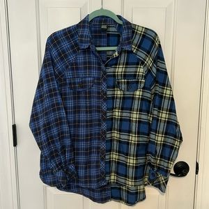 Wild Fable Blue/Yellow Flannel Shirt
